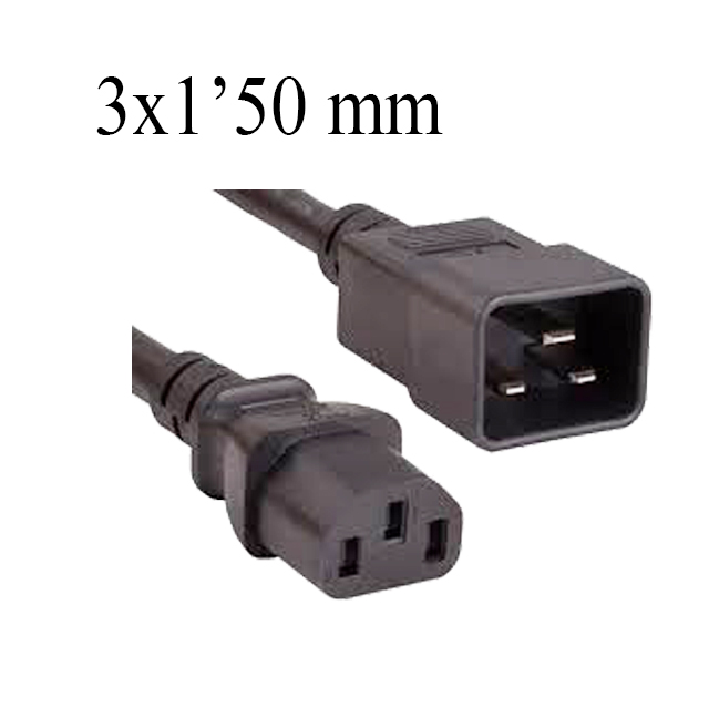 Cable De Red C20 M / C13 H Negro 3x1,00m 1,8M